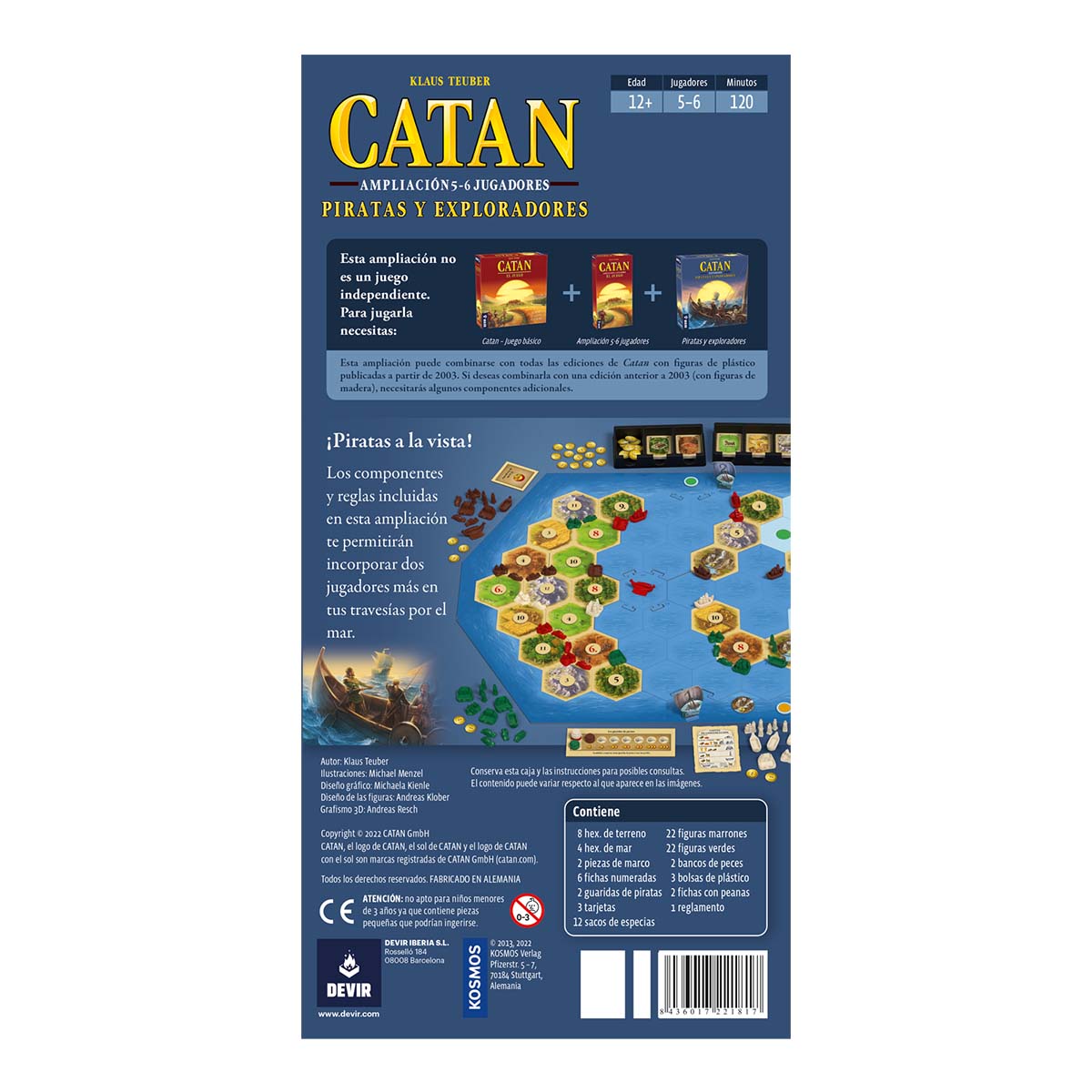 Juego de mesa Catan Piratas y Exploradores Exp 5-6 Jugadores