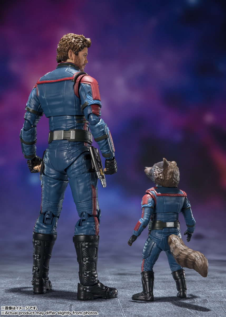 FIGURA ACCION S.H.FIGUARTS STAR LORD &amp; ROCKET RACCOON GOTG VOLUMEN 3. TAMASHII NATIONS