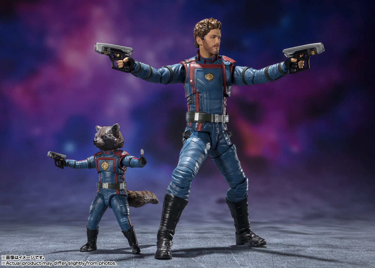 FIGURA ACCION S.H.FIGUARTS STAR LORD &amp; ROCKET RACCOON GOTG VOLUMEN 3. TAMASHII NATIONS