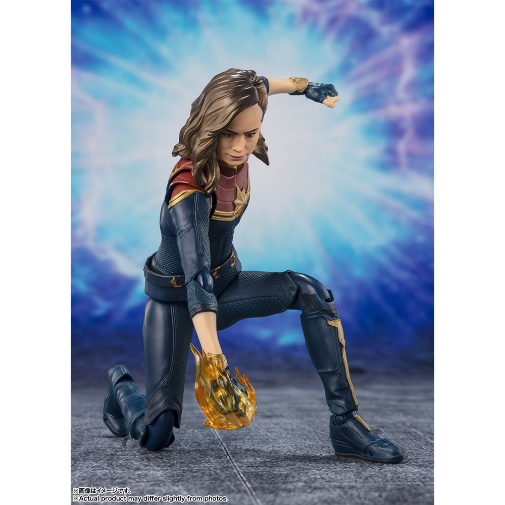 Bandai S.H.Figuarts Captain Marvel (The Marvels) | Action Figure Ufficiale Con Goose E Accessori - 6