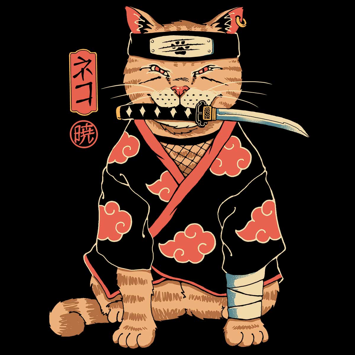 POLERA ACATSUKI NEGRA BY VINCENT TRINIDAD NEGRA - GKZ
