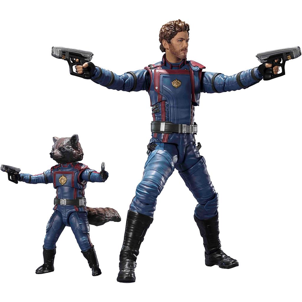 FIGURA ACCION S.H.FIGUARTS STAR LORD &amp; ROCKET RACCOON GOTG VOLUMEN 3. TAMASHII NATIONS