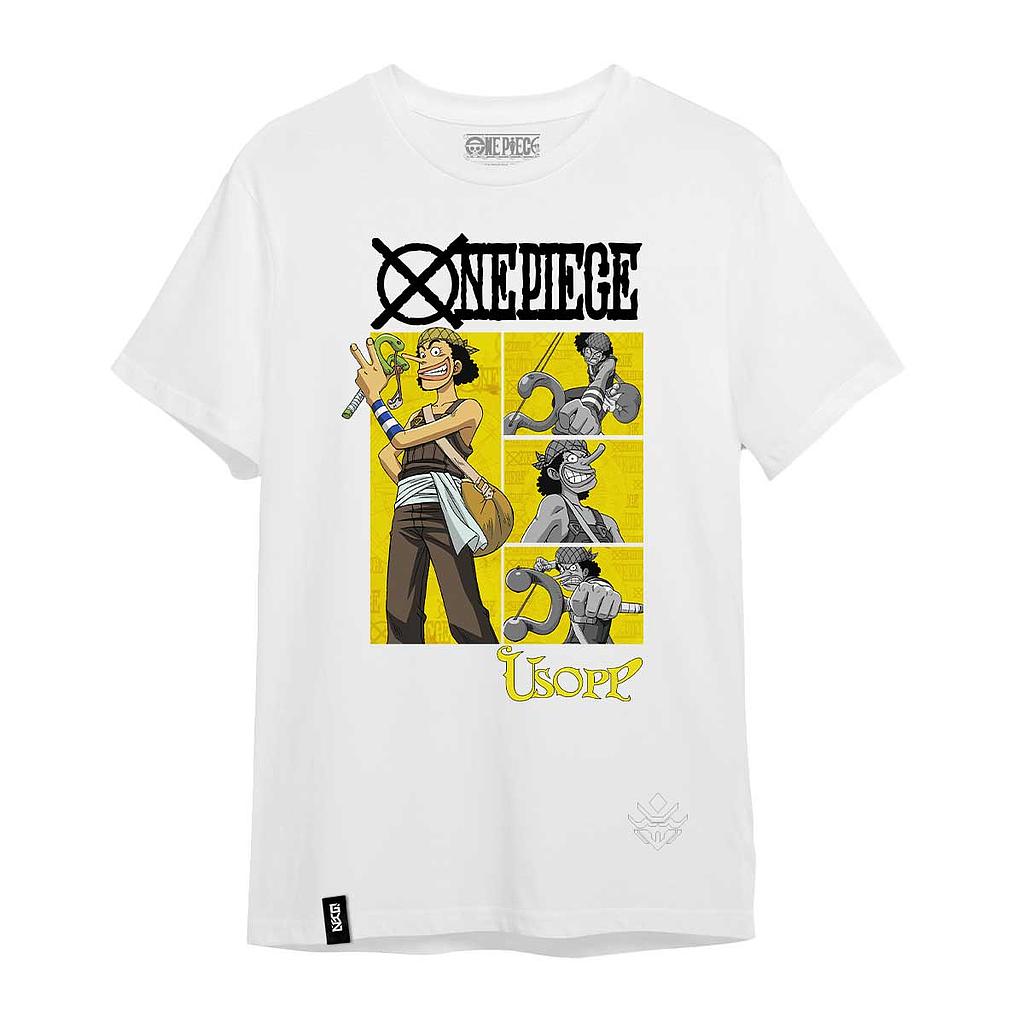 POLERA USOPP BLANCA- ONE PIECE - Geekz