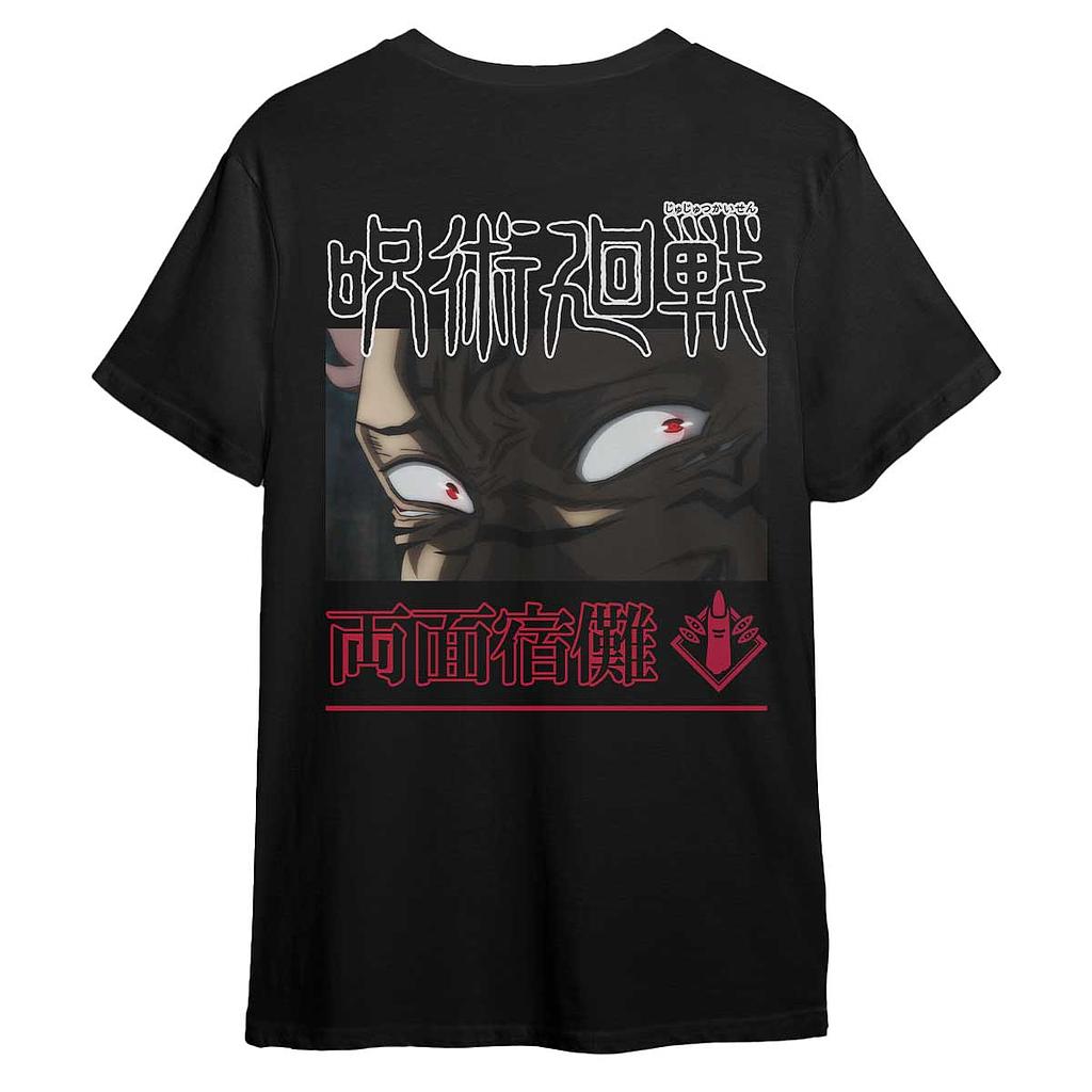 POLERA SUKUNA NEGRA REVERSE - JUJUTSU KAISEN - GEEKZ