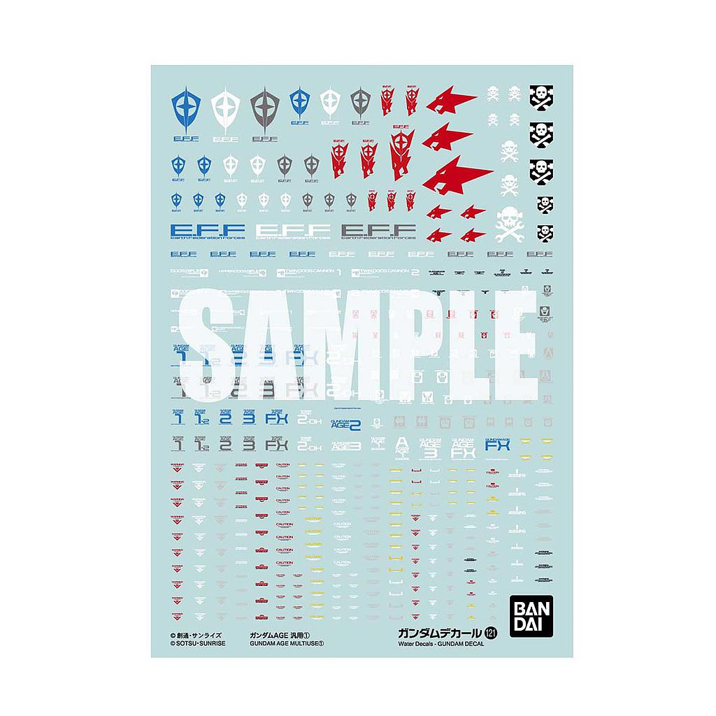 DECALS GUNDAM 121 MOBILE SUIT GUNMDAM AGE MULTIUSE 1 BANDAI HOBBY