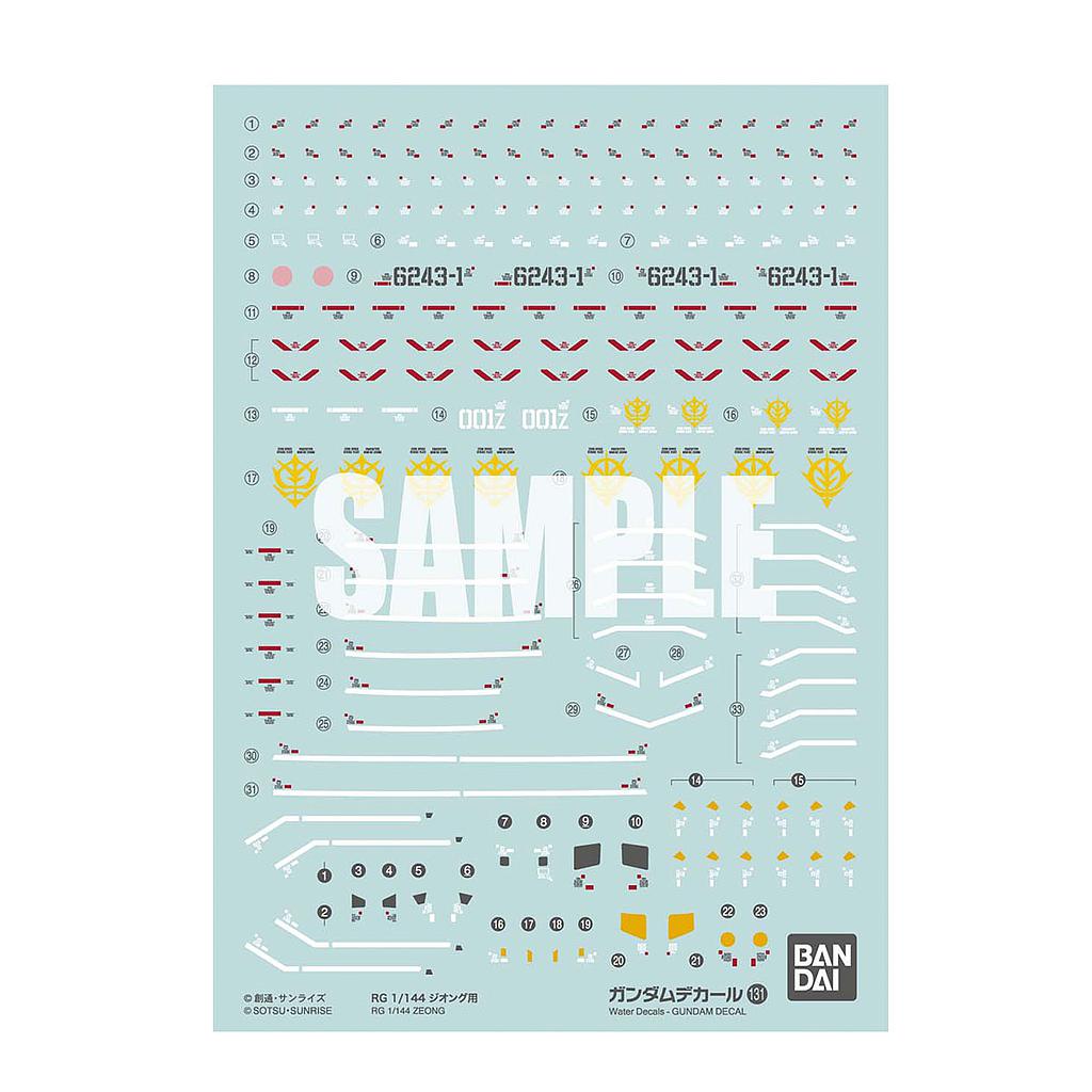 DECALS GUNDAM 131 RG 1/144 ZEONG BANDAI HOBBY GEEKZ