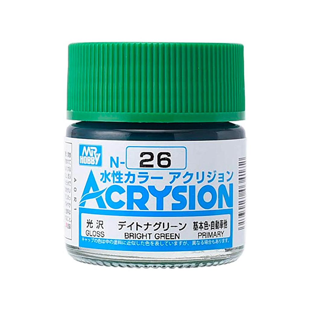 PINTURA N26 ACRYSION COLOR BRIGHT GREEN MR. HOBBY
