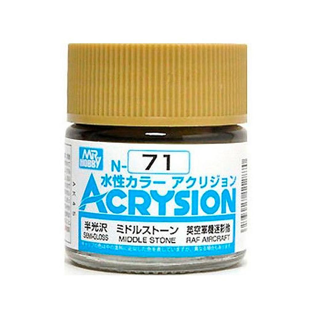 PINTURA N71 ACRYSION COLOR MIDDLE STONE MR. HOBBY